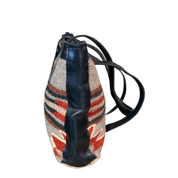 VTG El Paso Saddle Company Wool Saddle Blanket Purse Navajo Print Shoulder Bag - Picture 5 of 9